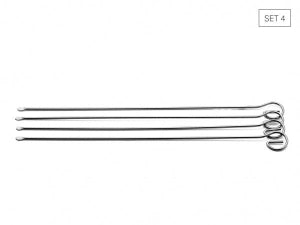 Schaschlikspiesse, Edelstahl, 28 cm, 4 Stück