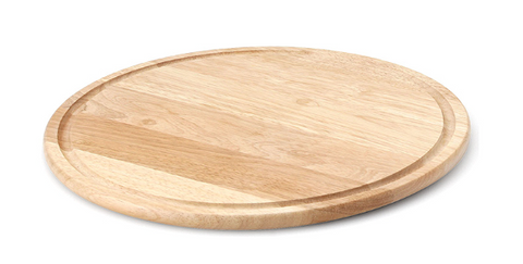 Pizzateller aus Gummibaumholz 33 x 1,2cm