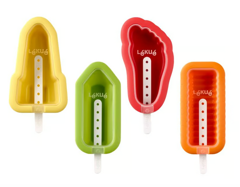 Lustige Stieleisformen, Silikon, 4 unterschiedliche Formen