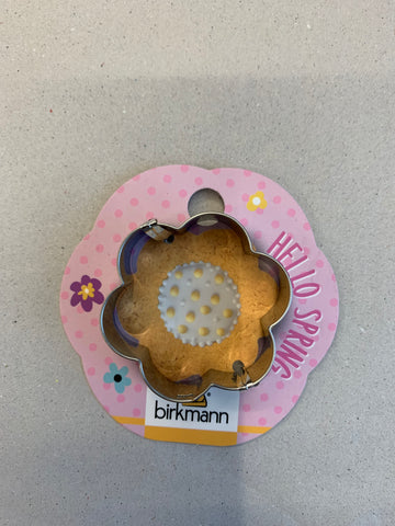 Ausstechform 'Blume', 4,5 cm, auf Geschenkkarte, Edelstahl