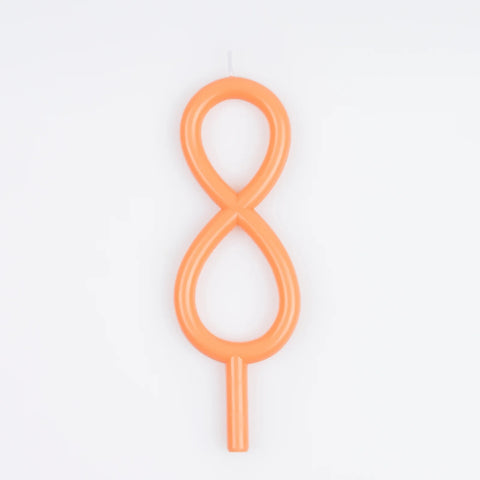 Meri Meri Zahlenkerze Slim, Nr. 8, apricot