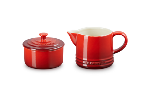 Le Creuset Milch und Zucker-Set 250/300ml, Kirschrot