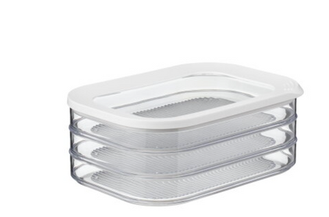 Mepal Modula Kühlschrankdose für Aufschnitt, 3 Etagen, weiß