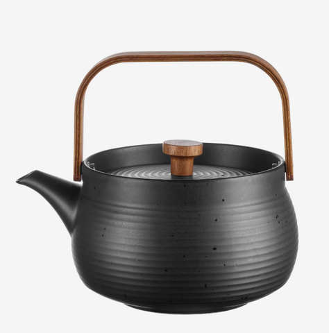 ASA Teekanne mit Holzgriff, japandi schwarz, 0,6 Liter n