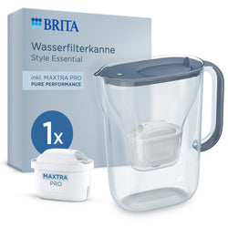 Brita, Wasserfilter-Kanne Style Essential, 2,4 Liter, steinblau