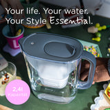 Brita, Wasserfilter-Kanne Style Essential, 2,4 Liter, steinblau