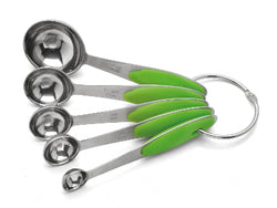 Messlöffel-Set, 5 Stück, Edelstahl, Silikon