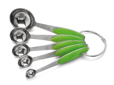 Messlöffel-Set, 5 Stück, Edelstahl, Silikon