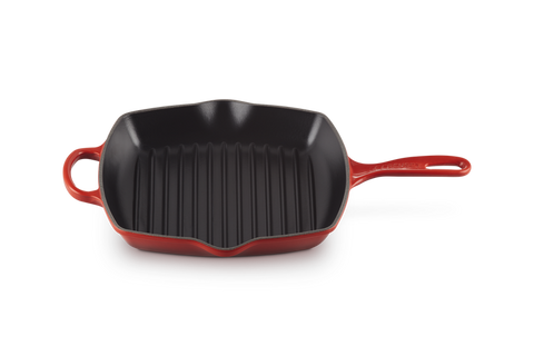 Le Creuset Quadratische Grillpfanne aus Gusseisen, 26 cm, verschiedene Farben