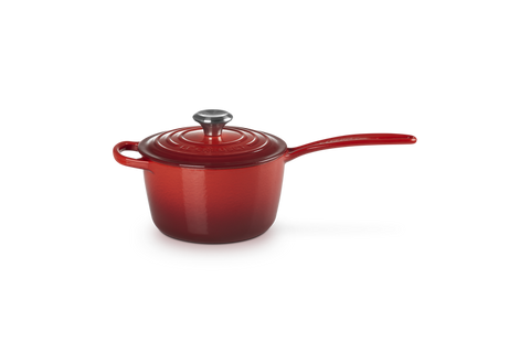 Le Creuset Stielkasserolle, 16 cm, Gusseisen, Kirschrot