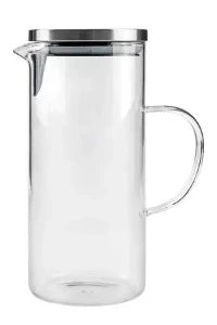 Glaskrug mit Edelstahldeckel, 1,4 Liter