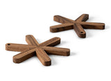 Stern-Untersetzer, Akazienholz, 2er Set
