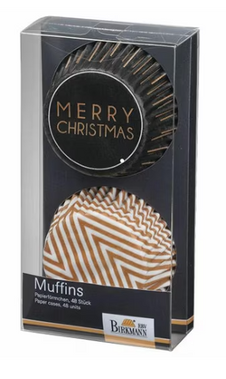 Muffin-Papierbackförmchen Merry Christmas, 48 Stück