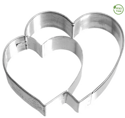 Ausstechform 'Doppelherz', 6,5 cm, Edelstahl           n