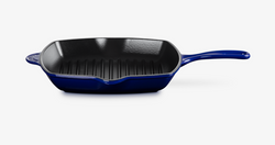 Quadratische Grillpfanne, Gusseisen, Indigo