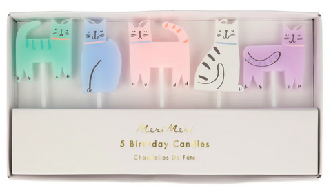 Meri Meri Kerzen, Katzen, 5 Stück, bunt