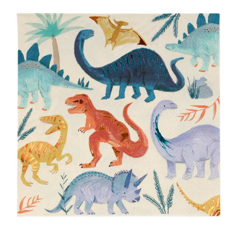 Meri Meri Papierservietten groß, Dinosaurier, 16 Stück