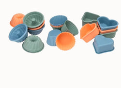 Mini Silikonbackformen, verschiedene Formen, 18 Stück