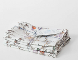 Linentales Leinen-Servietten, Zero Waste, 4er-Set, verschiedene Farben und Designs
