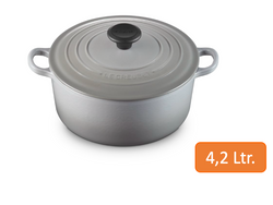 Le Creuset Bräter, 24 cm,  rund, perlgrau