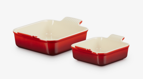 Le Creuset quadratische Auflaufform, kirschrot, verschiedene Größen
