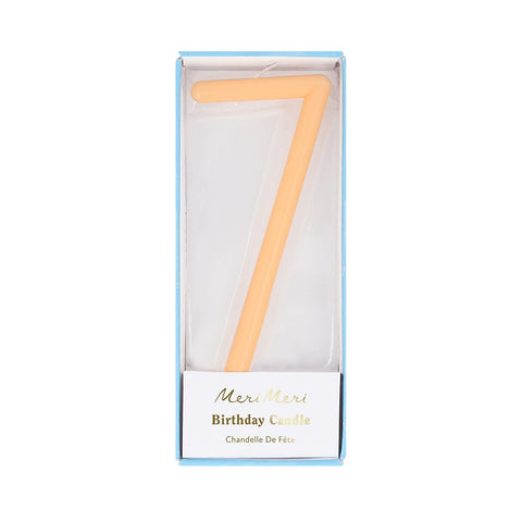Meri Meri Zahlenkerze Slim, Nr. 7, apricot