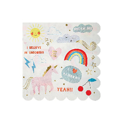 Meri Meri Papierservietten groß, I believe in Unicorns, 16 Stück