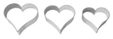 Cookie cutters heart set of 3; 4cm; 5.5cm; 6.5 cm stainless steel