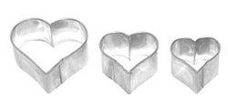 Cookie cutters heart set of 3; 2.5cm; 3cm; 4cm stainless steel