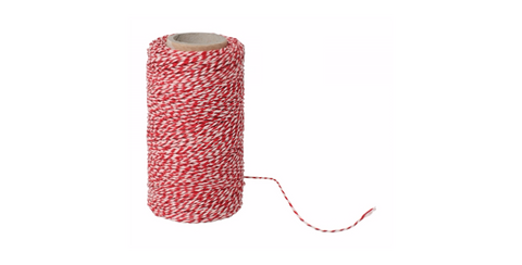 Kitchen twine red and white, 120m