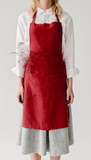 LinenTales everyday apron, red pear