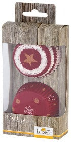 Paper Cupcake Liners, Little Christmas/Red Snowflake