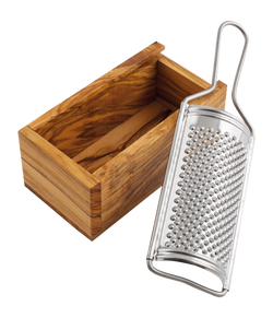 Parmesan grater / cheese grater with wooden container