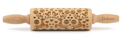 Rolling pin 3D motif "Christmas reindeer", different sizes