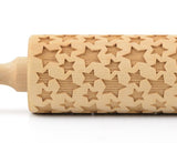 Rolling pin 3D motif "Stars", different sizes